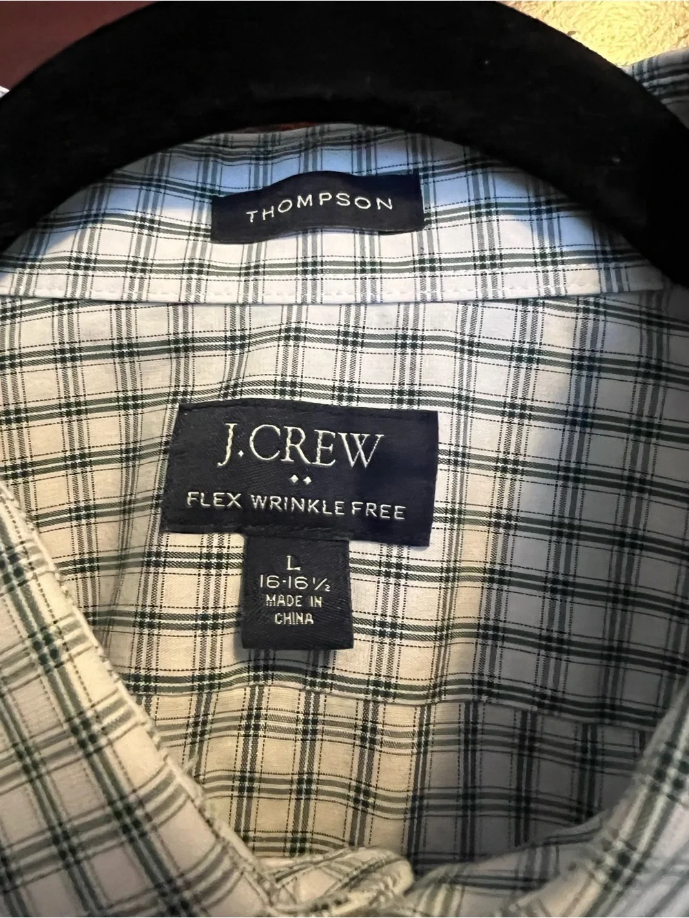 J. Crew Men’s Thompson Flex Wrinkle Free White & Hunter Green Button-Down Shirt